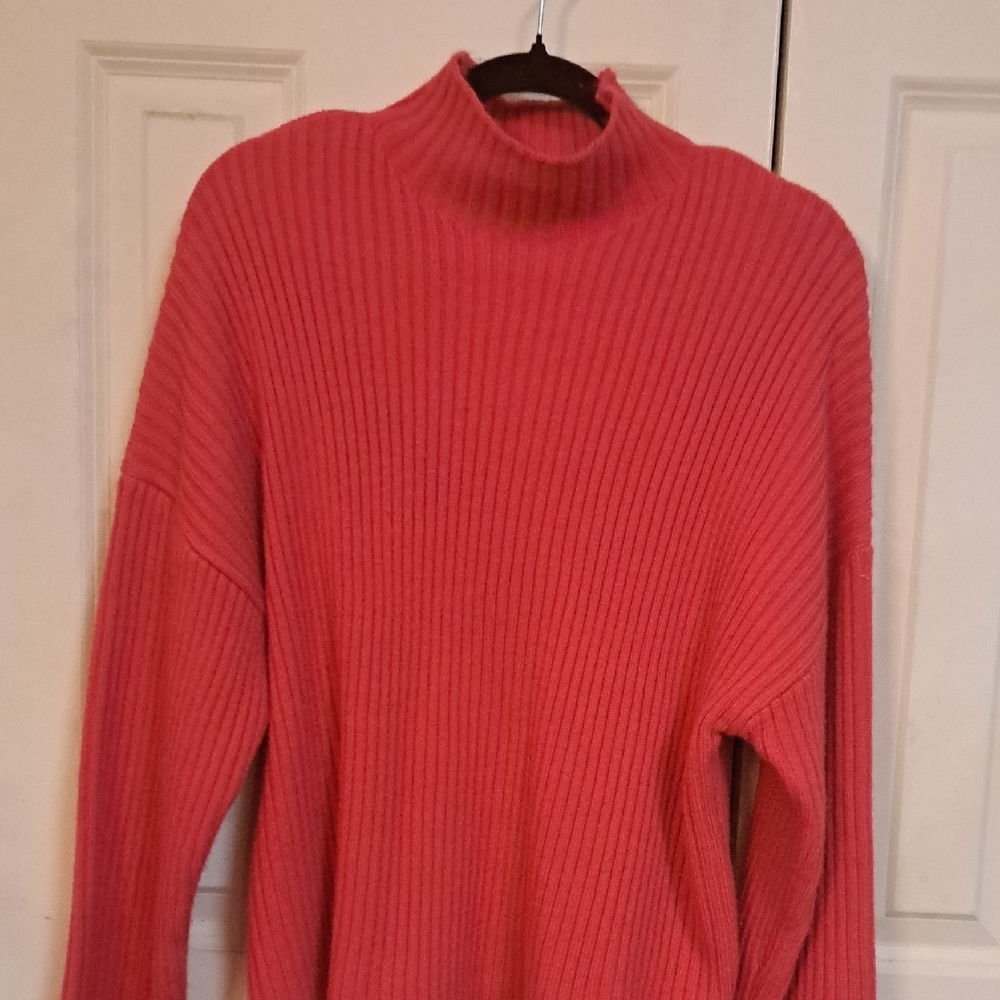 Sanctuary Ribbed Cowl Neck Sweater in Vibrant Red